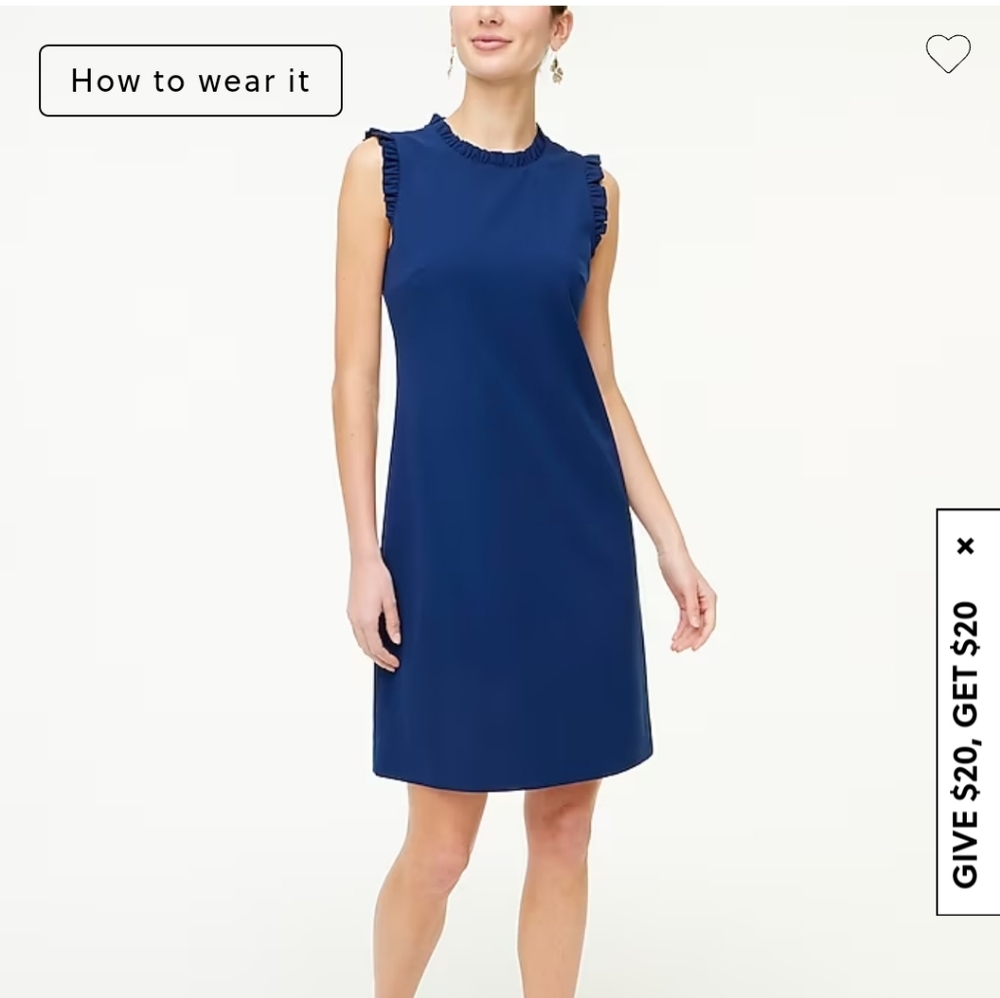 J. CREW Ruffleneck Suit Dress in Navy